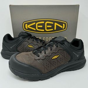 KEEN Mens Vista Energy+ ESD Carbon Fiber Toe Leather Industrial Brown Shoes $145
